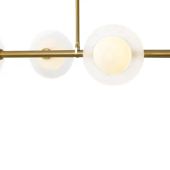 6-Light Frosted Glass Globe Linear Island Chandelier