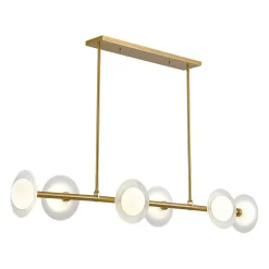 6-Light Frosted Glass Globe Linear Island Chandelier