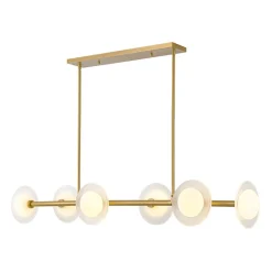 6-Light Frosted Glass Globe Linear Island Chandelier