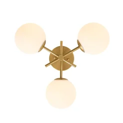 3-Light Frosted Glass Globe Tiered Sputnik Semi Flush Mount