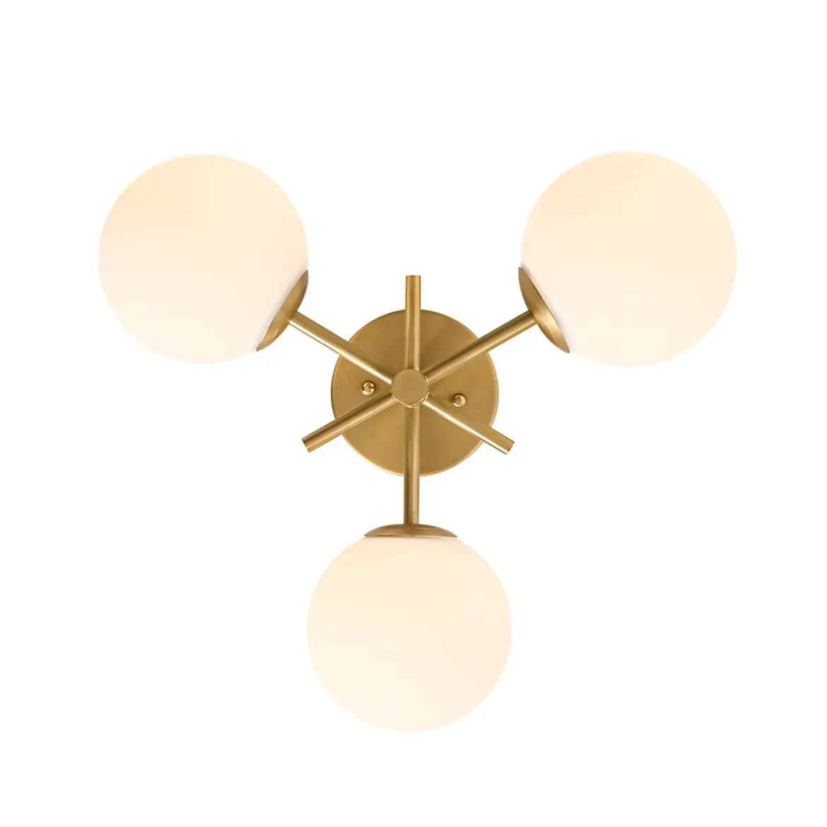 3-Light Frosted Glass Globe Tiered Sputnik Semi Flush Mount