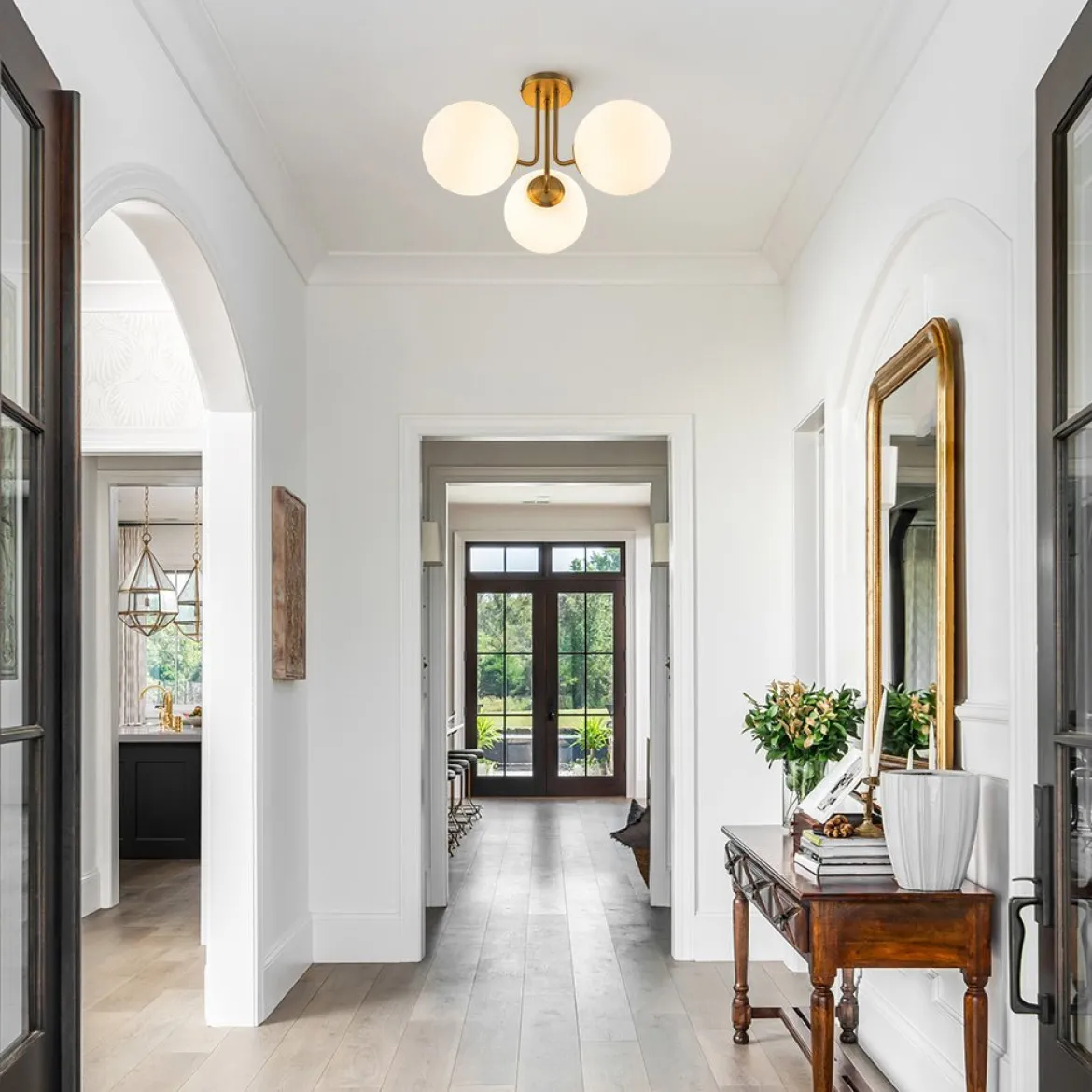 3-Light Frosted Glass Globe Ceiling Light