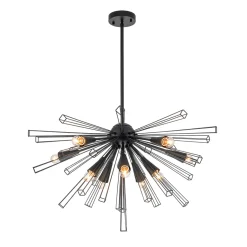 10-Light Geometric Sputnik Sunburst Chandelier