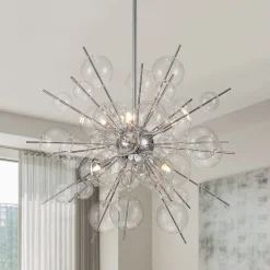 6-Light Glass Globe Bubble Sputnik Sunburst Chandelier
