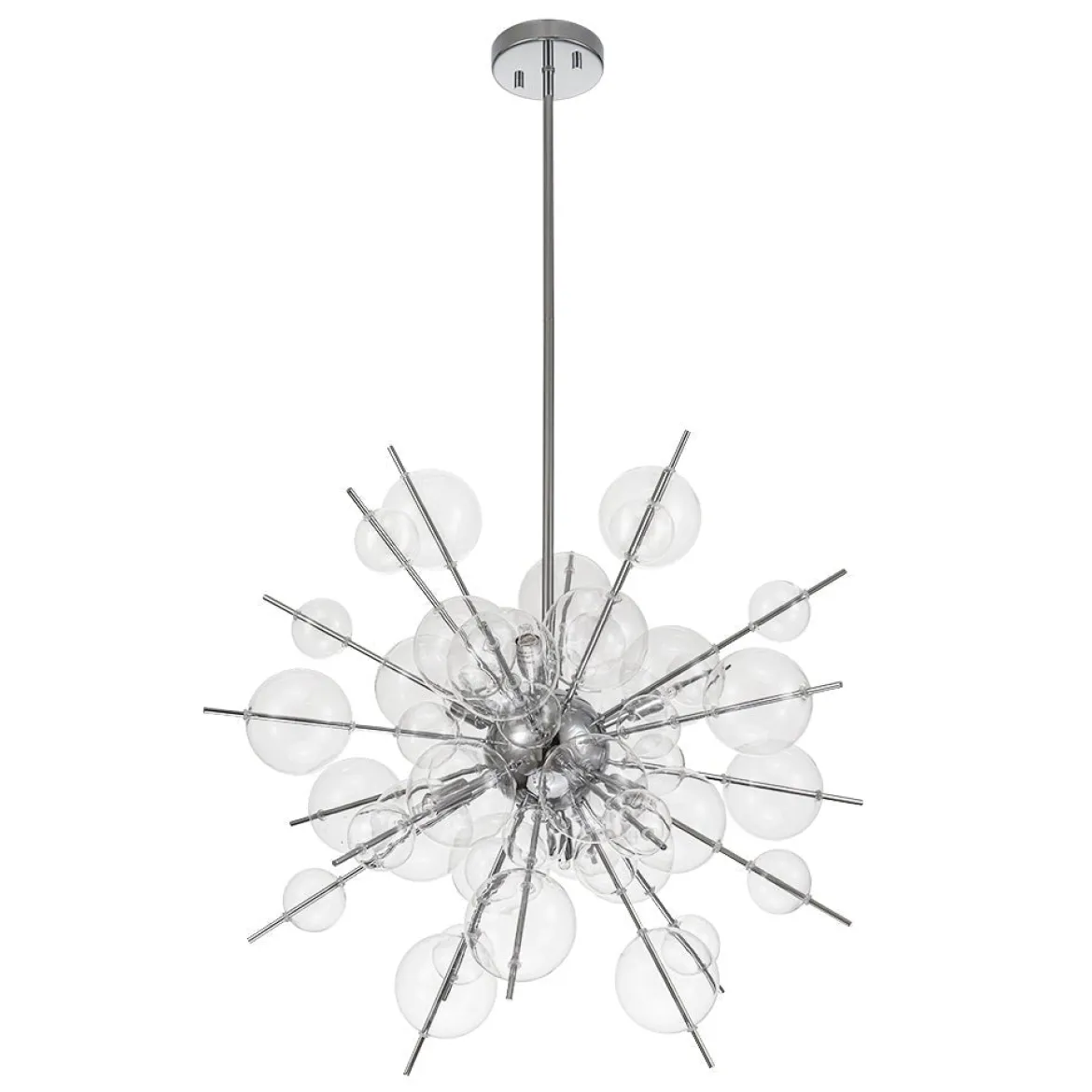 6-Light Glass Globe Bubble Sputnik Sunburst Chandelier