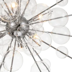 6-Light Glass Globe Bubble Sputnik Sunburst Chandelier