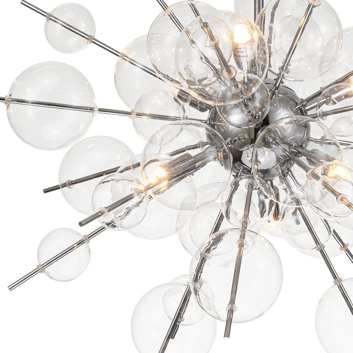 6-Light Glass Globe Bubble Sputnik Sunburst Chandelier