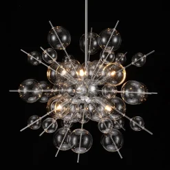 6-Light Glass Globe Bubble Sputnik Sunburst Chandelier