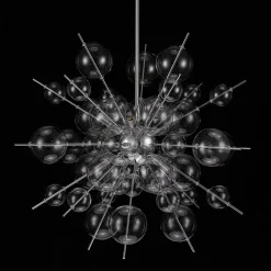 6-Light Glass Globe Bubble Sputnik Sunburst Chandelier