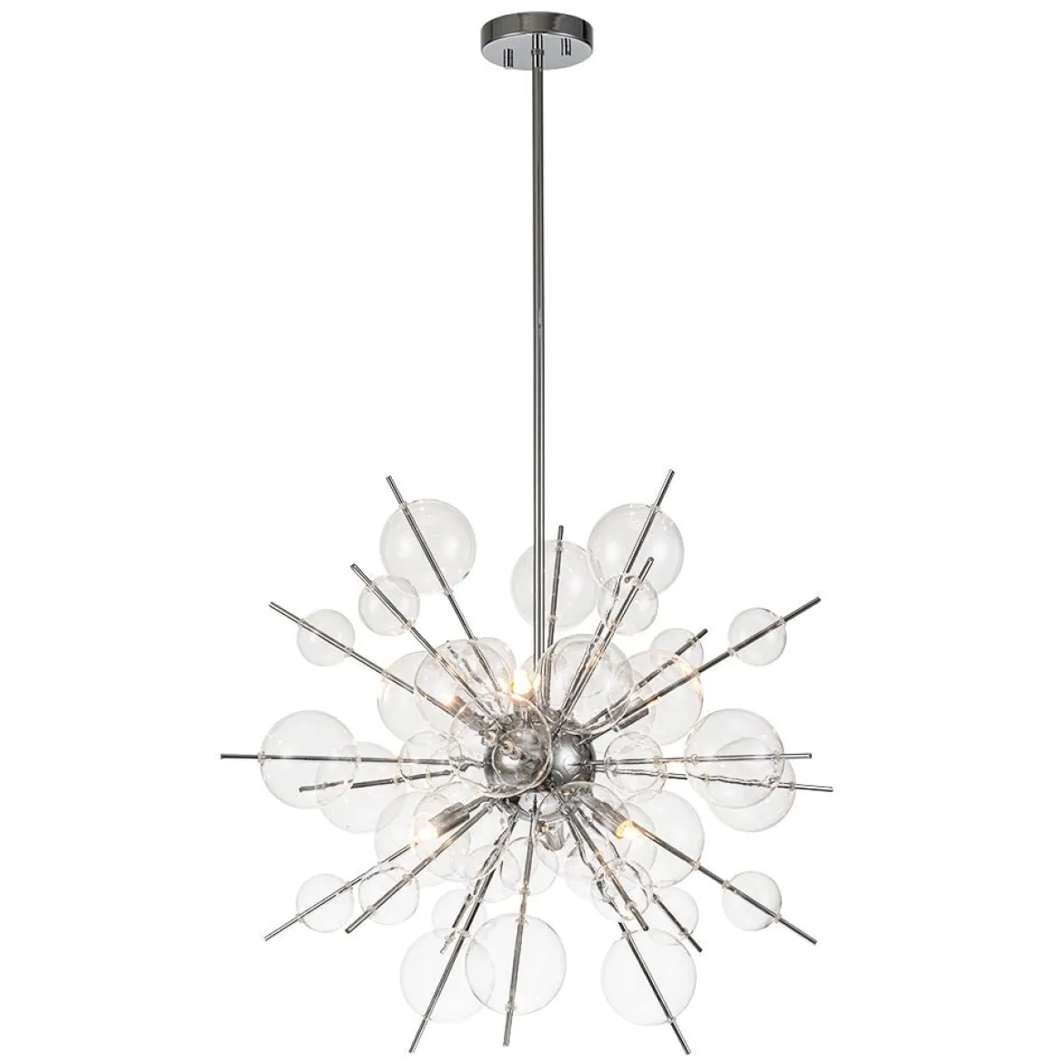 6-Light Glass Globe Bubble Sputnik Sunburst Chandelier