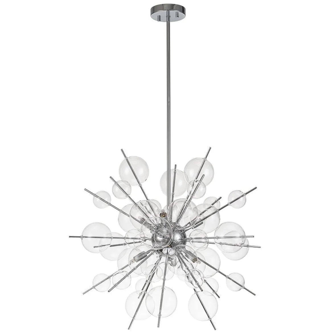 6-Light Glass Globe Bubble Sputnik Sunburst Chandelier