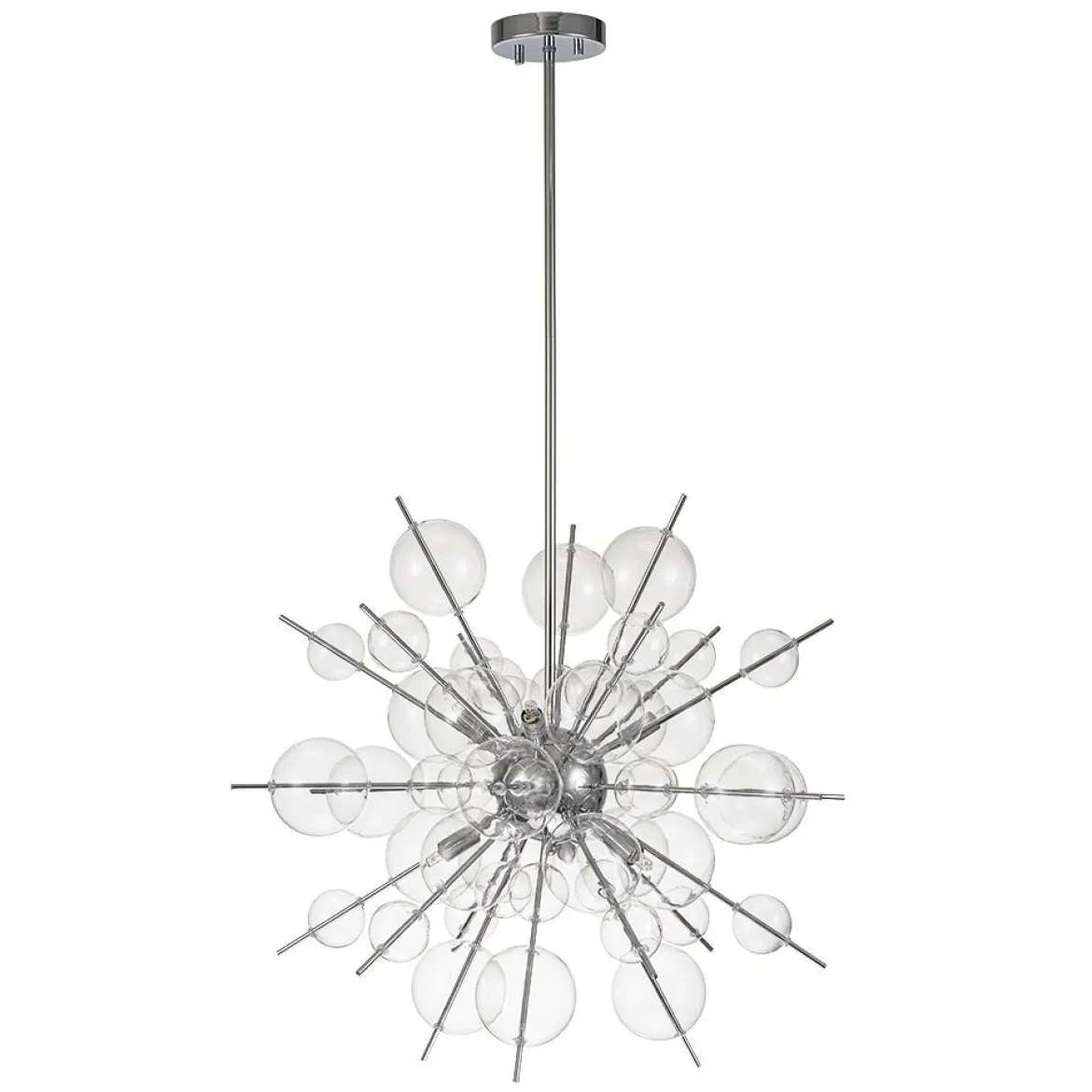 6-Light Glass Globe Bubble Sputnik Sunburst Chandelier