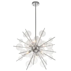 6-Light Glass Globe Bubble Sputnik Sunburst Chandelier