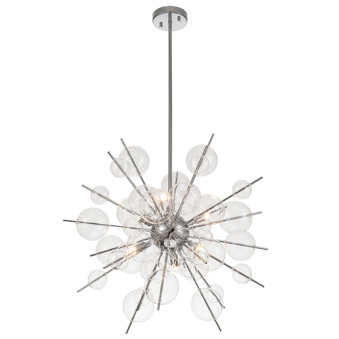 6-Light Glass Globe Bubble Sputnik Sunburst Chandelier