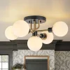 5-light Glass Globe Semi Flush Bubble Ceiling Light