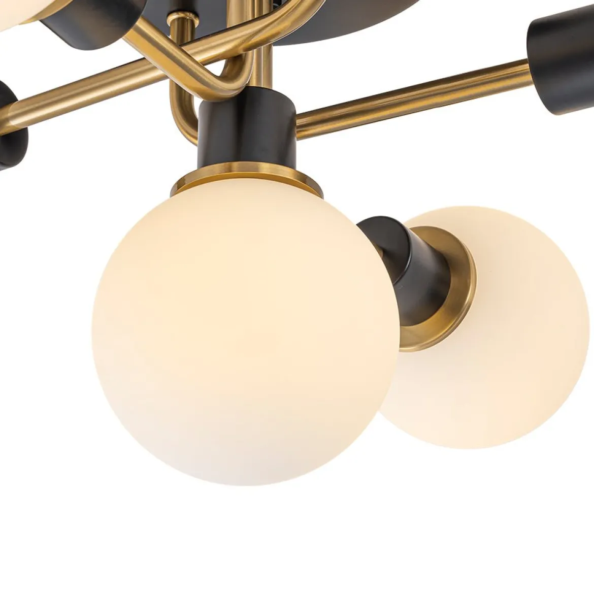 5-light Glass Globe Semi Flush Bubble Ceiling Light