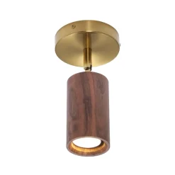 1-Light GU10 Adjustable Wooden Ceiling Spotlight Track Light