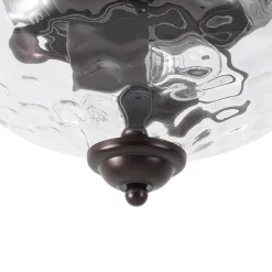 2-light Hammered Glass Flush Mount Ceiling Light