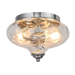 2-light Hammered Glass Flush Mount Ceiling Light