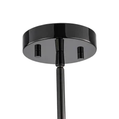 9-Light Hammered Smoked Glass Bubble Black Sputnik Chandelier