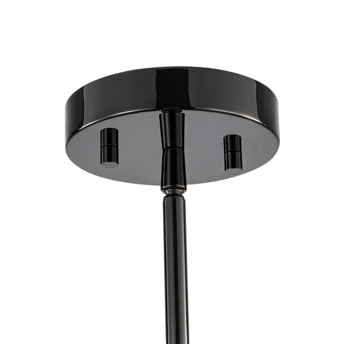 9-Light Hammered Smoked Glass Bubble Black Sputnik Chandelier