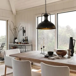 1-Light Industrial Dome Pendant Light
