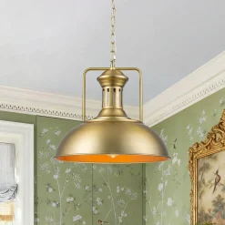 1-Light Industrial Dome Pendant Light