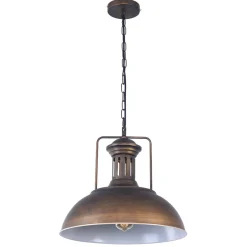 1-Light Industrial Dome Pendant Light