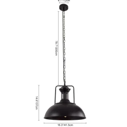 1-Light Industrial Dome Pendant Light