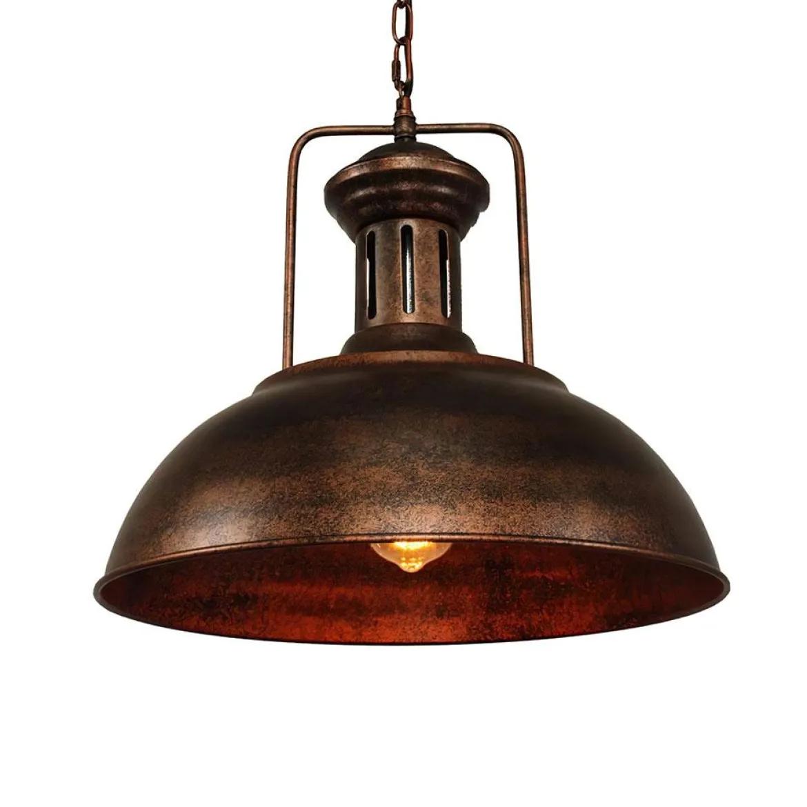 1-Light Industrial Dome Pendant Light