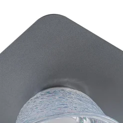 4-Light Iridescent Glass Bell LED Square Semi Flush Mount