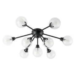 9-Light Layered Glass Bubble Sputnik Semi Flush Chandelier