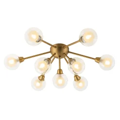 9-Light Layered Glass Bubble Sputnik Semi Flush Chandelier