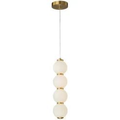 4-Light LED Frosted Glass Strand Globe Pendant Light