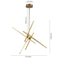 6-Light LED Rod Sputnik Chandelier