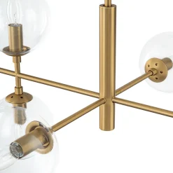 8-Light Linear Sputnik Clear Glass Bubble Chandelier