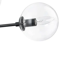 8-Light Linear Sputnik Clear Glass Bubble Chandelier
