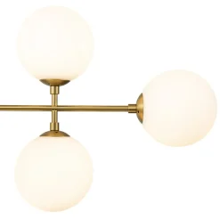 8-Light Linear Sputnik Frosted Glass Globe Chandelier