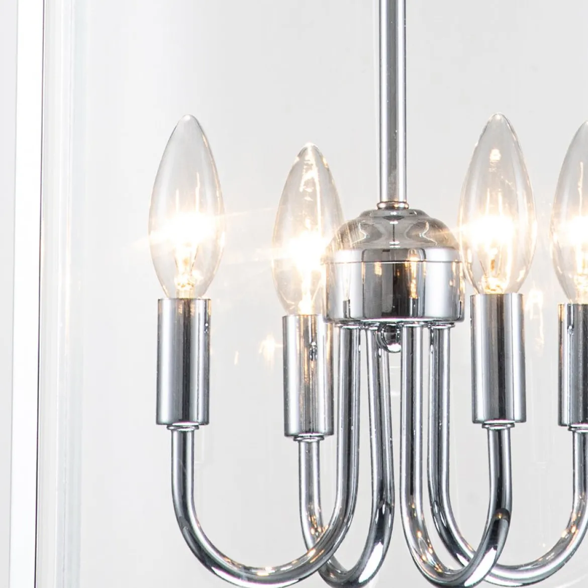 4-Light Manor Glass Wide Cylinder Lantern Pendant Light