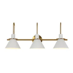 3-Light Metal Conical Shade Bathroom Vanity Wall Sconce