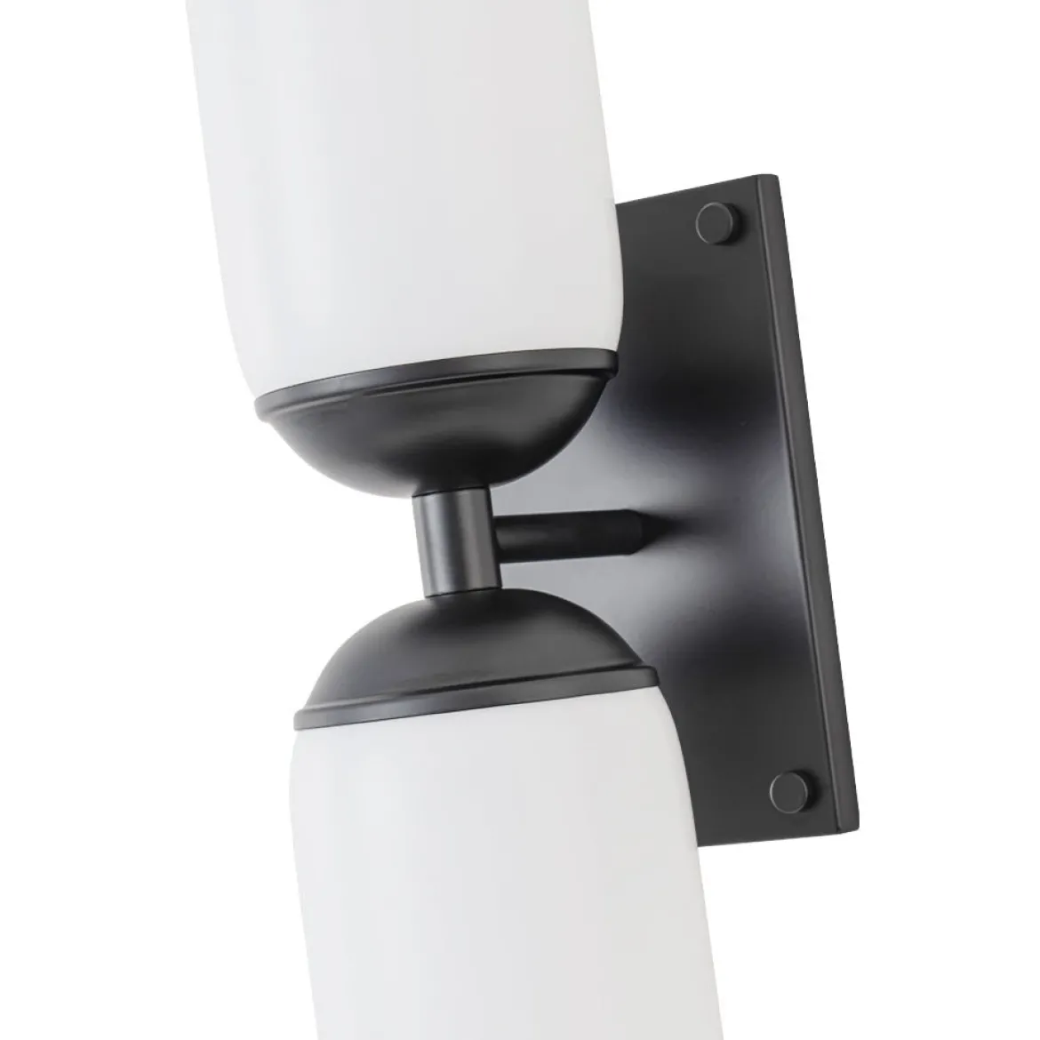 2-Light Milky White Glass Cylinder Vanity Wall Sconce