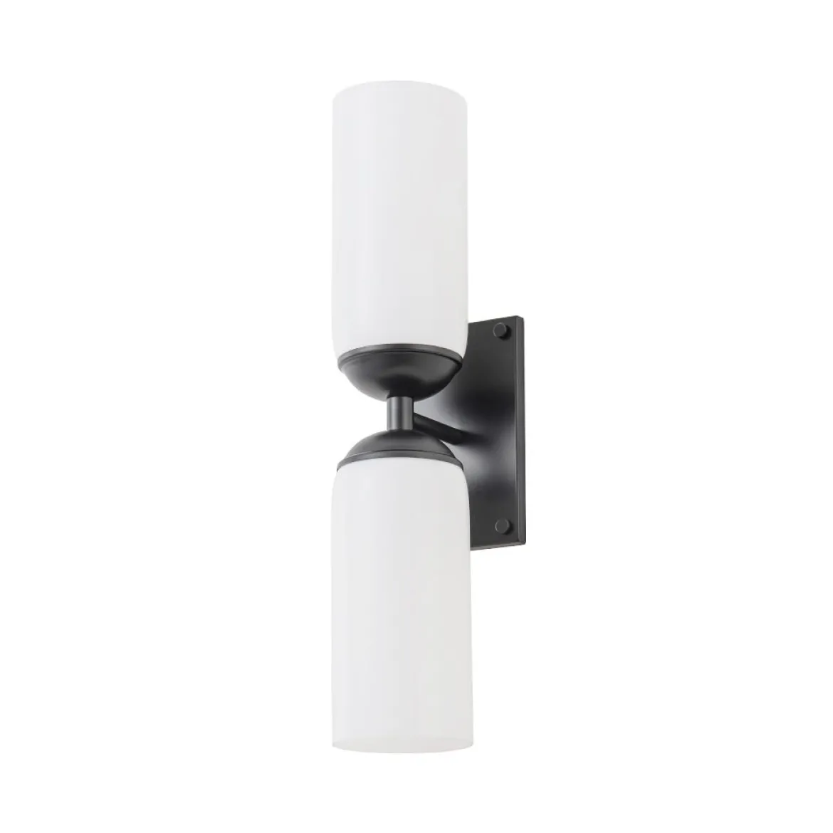 2-Light Milky White Glass Cylinder Vanity Wall Sconce