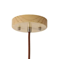 1-Light Modern Farmhouse Wood Grain Cone Kitchen Pendant