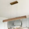 1-Light Modern Minimalist LED Wood Linear Chandelier