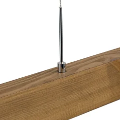 1-Light Modern Minimalist LED Wood Linear Chandelier