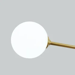 6-Light Opal Glass Globe Linear Sputnik Semi Flush
