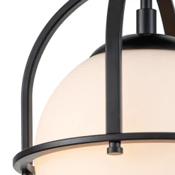 1-Light Opal Glass Sphere Semi-Flush Mount