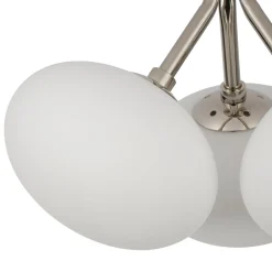 3-Light Opal Glass Sphere Semi Flush Mount Light