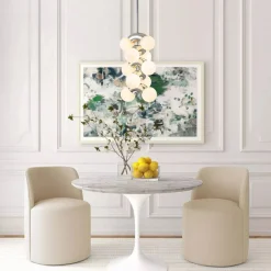 10-Light Pearl Tiered Milky Glass Globe Pendant Light
