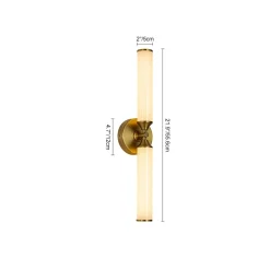 2-Light Ribbed Opal Glass Linear LED Vanity Wall Sconce